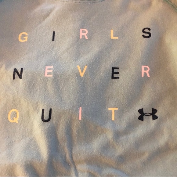 Under Armour Girls Never Quit heat gear light blue Top Youth XL - Picture 3 of 4